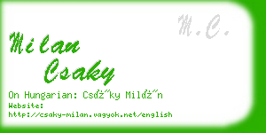 milan csaky business card